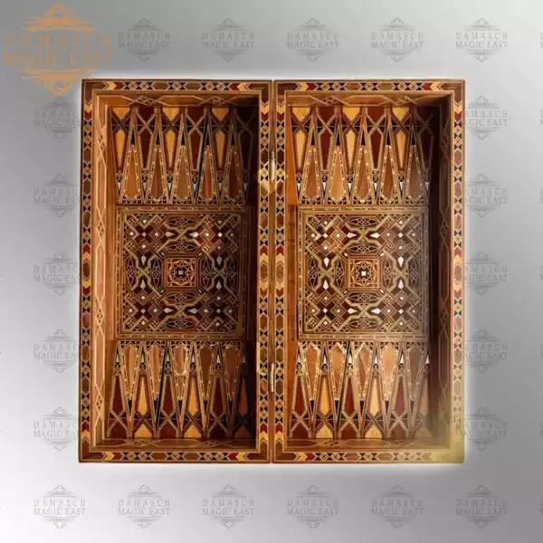 1edit-13 Chess set & Backgammon board, backgammon set amazing quality, wooden inlaid with mother of pearl, board games, Christmas gift Chess board