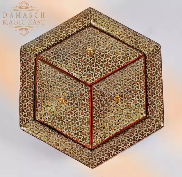 Compartment chocolate box/ divided box/ Home decor /mosaic box inlay with Copper / packaging/ Christmas Gift