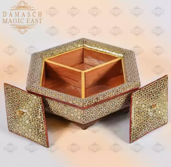 Compartment chocolate box/ divided box/ Home decor /mosaic box inlay with Copper / packaging/ Christmas Gift