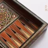 Wooden Backgammon & Chess set 30cm- Folding chess Board, Mosaic handmade, family Christmas gift
