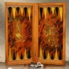 20" Chess set - pieces included - HAND PAINTED - inlay with copper - wooden chess board, Handmade - Christmas gift