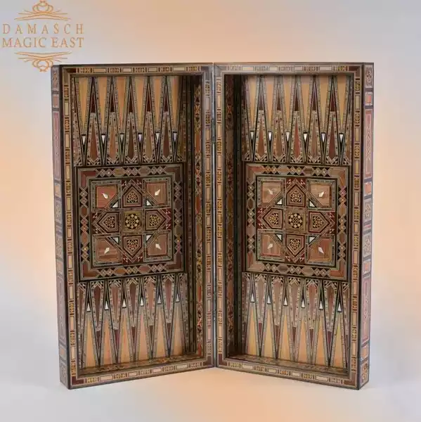 21" wooden Chess set & backgammon set handmade board hand inlay with mother of pearls Chess gift board
