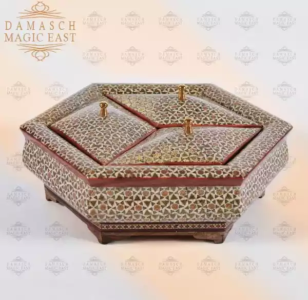 Compartment chocolate box/ divided box/ Home decor /mosaic box inlay with Copper / packaging/ Christmas Gift