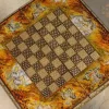 20" Chess set - pieces included - HAND PAINTED - inlay with copper - wooden chess board, Handmade - Christmas gift