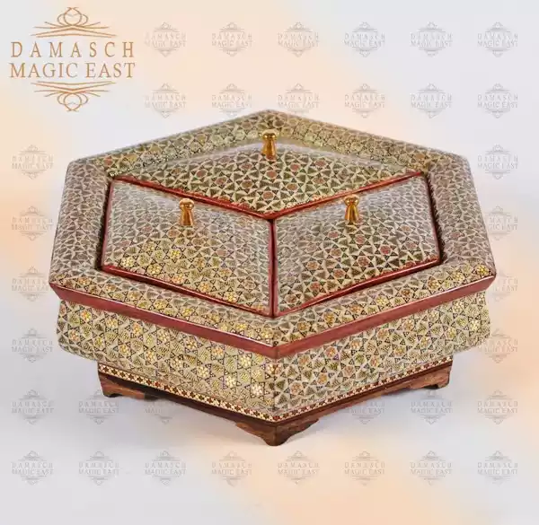 Compartment chocolate box/ divided box/ Home decor /mosaic box inlay with Copper / packaging/ Christmas Gift