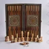 Wooden Backgammon & Chess set 30cm- Folding chess Board, Mosaic handmade, family Christmas gift