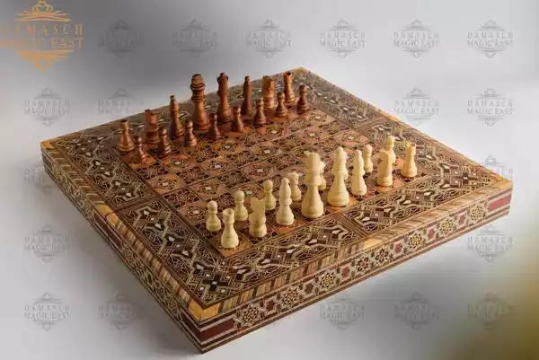 5edit-5 Chess set & Backgammon board, backgammon set amazing quality, wooden inlaid with mother of pearl, board games, Christmas gift Chess board
