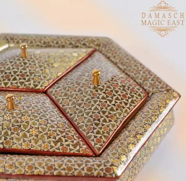 Compartment chocolate box/ divided box/ Home decor /mosaic box inlay with Copper / packaging/ Christmas Gift