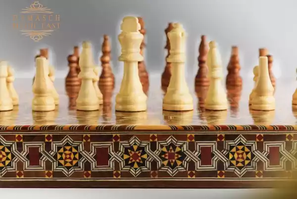 6edit-3 Chess set & Backgammon board, backgammon set amazing quality, wooden inlaid with mother of pearl, board games, Christmas gift Chess board