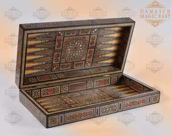 6edit-7 Foldable Chess board & backgammon board Super HQ Inlay with Mother of Pearls Mosaic Wood Handcraft