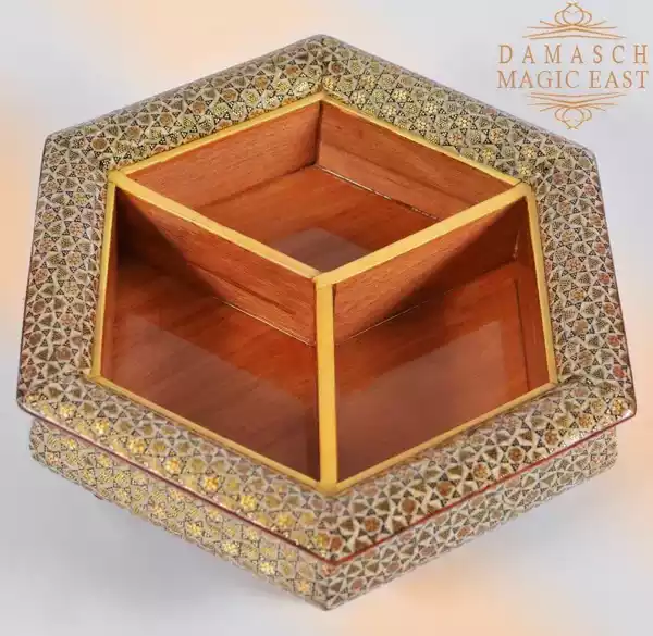 Compartment chocolate box/ divided box/ Home decor /mosaic box inlay with Copper / packaging/ Christmas Gift