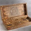 Chess set & Backgammon board, backgammon set amazing quality, wooden inlaid with mother of pearl, board games, Christmas gift Chess board