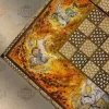 20" Chess set - pieces included - HAND PAINTED - inlay with copper - wooden chess board, Handmade - Christmas gift