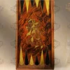 20" Chess set - pieces included - HAND PAINTED - inlay with copper - wooden chess board, Handmade - Christmas gift
