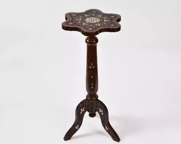IMG-20230322-WA0028 Wooden Table, handmade - mosaic - Side table - Tea table - Coffee table - mother of pearl inlaid - Wooden decor - home decor