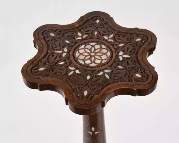 IMG-20230322-WA0029 Wooden Table, handmade - mosaic - Side table - Tea table - Coffee table - mother of pearl inlaid - Wooden decor - home decor