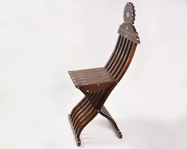 IMG-20240221-WA0020 Vintage Wooden Chair , Curved Chair, Furniture, Folding Chair, home decor, seat, accent chair, vanity chair/ hand crafted/ Christmas gift