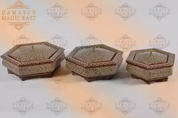 SET Mini chocolate Boxes, 3 pieces/wooden boxs/ Home decor /mosaic boxs inlay with Copper /Christmas Gift/gift for her