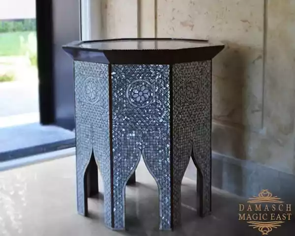 Mother of Pearl full inlaid table - Handmade - Coffee table - Entryway table - wooden table - octagon side/ luxury gift