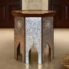 Mother of Pearl full inlaid table - Handmade - Coffee table - Entryway table - wooden table - octagon side/ luxury gift