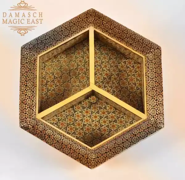 Golden Copper jewelry Box/ Home decor /mosaic box inlay with Copper /Christmas Gift/golden giftmother day