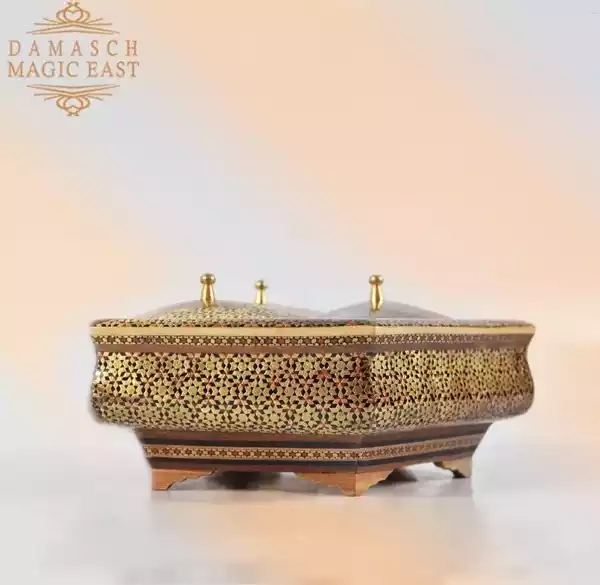 Golden Copper jewelry Box/ Home decor /mosaic box inlay with Copper /Christmas Gift/golden giftmother day
