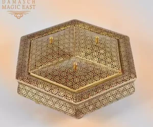 Golden Copper jewelry Box/ Home decor /mosaic box inlay with Copper /Christmas Gift/golden giftmother day