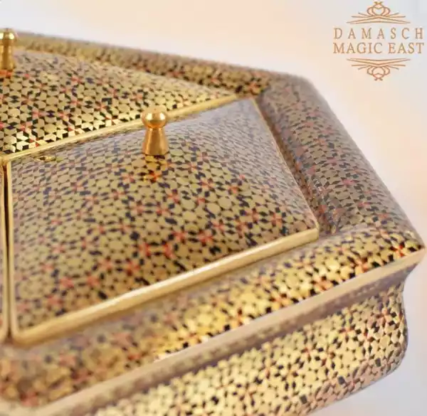 Golden Copper jewelry Box/ Home decor /mosaic box inlay with Copper /Christmas Gift/golden giftmother day