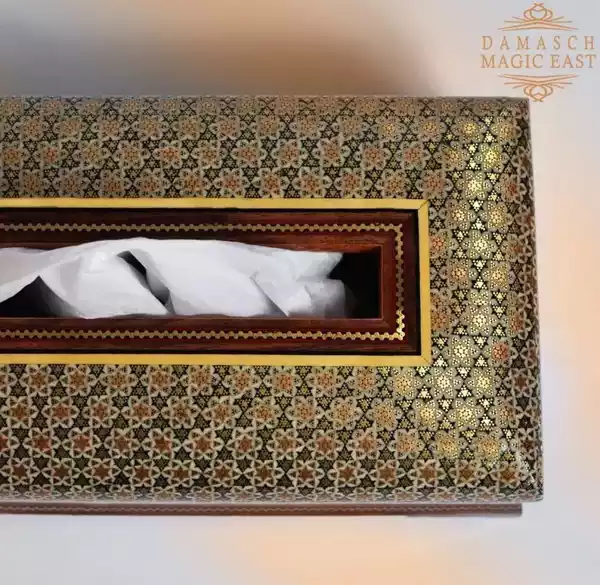 Handmade Wooden tissue Box /wooden box/ fall Home decor /mosaic box inlay with Copper /Christmas Gift/ Gift for he