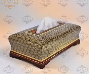 Handmade Wooden tissue Box /wooden box/ fall Home decor /mosaic box inlay with Copper /Christmas Gift/ Gift for he