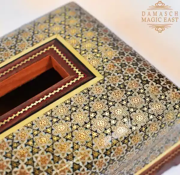 Handmade Wooden tissue Box /wooden box/ fall Home decor /mosaic box inlay with Copper /Christmas Gift/ Gift for he