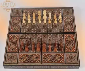 Foldable Chess board & backgammon board Super HQ Inlay with Mother of Pearls Mosaic Wood Handcraft