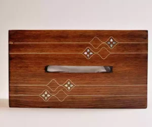 Handmade wooden Tissue Boxes inlay with mother of pearl pieces at the form of the Modern amazing