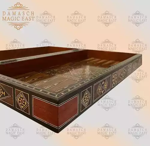 0010 wooden Chess set & backgammon set handmade board hand inlay with mother of pearls Chess gift board