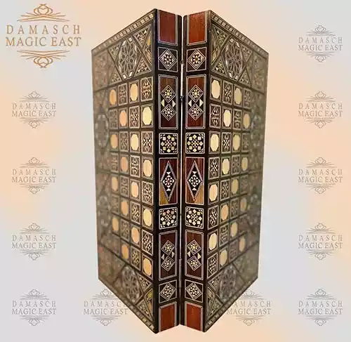004 wooden Chess set & backgammon set handmade board hand inlay with mother of pearls Chess gift board