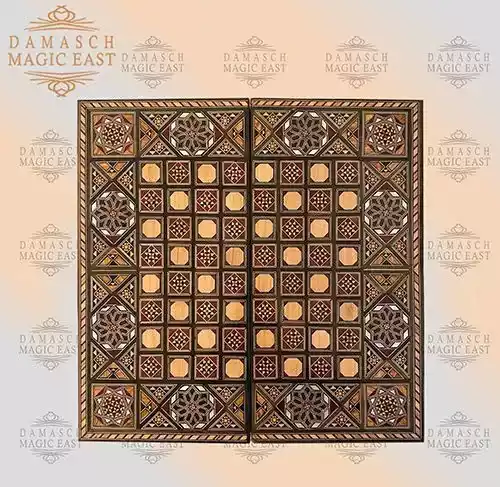 005 wooden Chess set & backgammon set handmade board hand inlay with mother of pearls Chess gift board