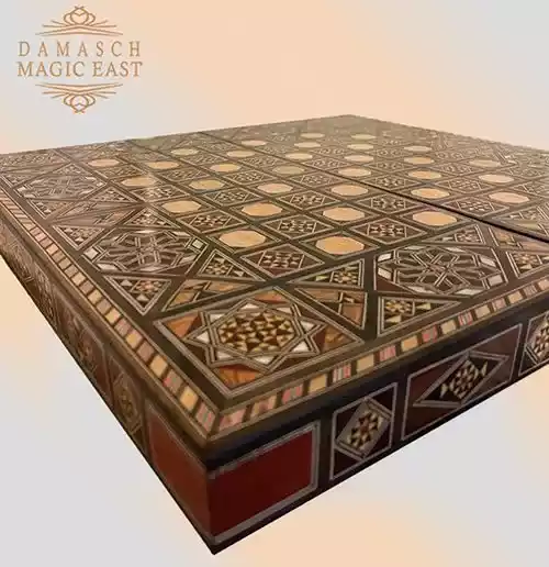 008 wooden Chess set & backgammon set handmade board hand inlay with mother of pearls Chess gift board