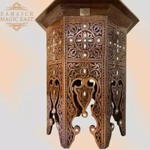 Handmade antique Damascus mosaic box inlaid with mother-of-pearl