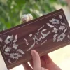 Handmade women's handbag inlaid with natural mother-of-pearl