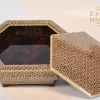Handmade Wooden Jewellery box/ Chocolate Box/ Home decor /wooden box /mosaic box inlay with Copper /Christmas Gift/Birthday Gift