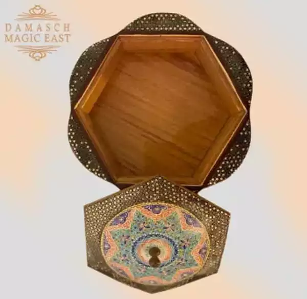 Hand-painted Chocolate Box / home decor /mosaic box inlay with Copper /Christmas Gift/ gift packaging /gift mother's Day