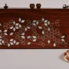 Handmade women's handbag inlaid with natural mother-of-pearl
