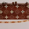 Handmade women's handbag inlaid with natural mother-of-pearl