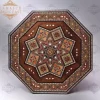 Handmade octagonal wooden damask mosaic table