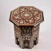Handmade wooden Coffee table - mother of pearl inlaid - Handmade Octagonal table - designs - Vintage - entryway - home decor