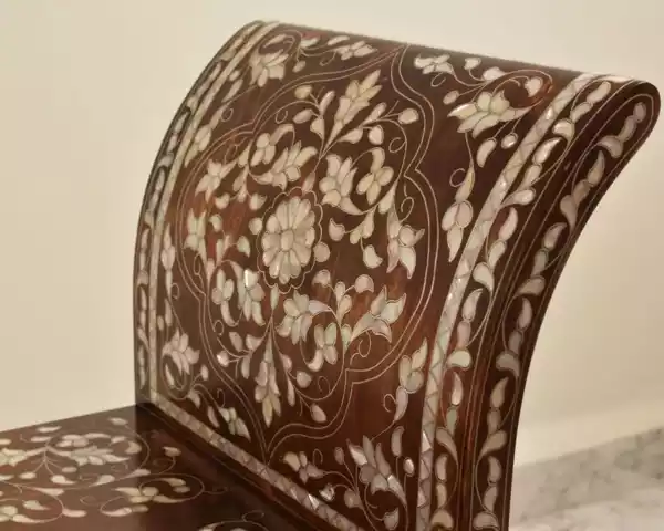 Inlaid with mother of pearl Bench - Hand bench - Handmade - wood seat - home decor - luxurious decor