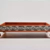 Large handcrafted wooden tray, carefully crafted and decorated with intricate mother-of-pearl inlays for an open buffet.