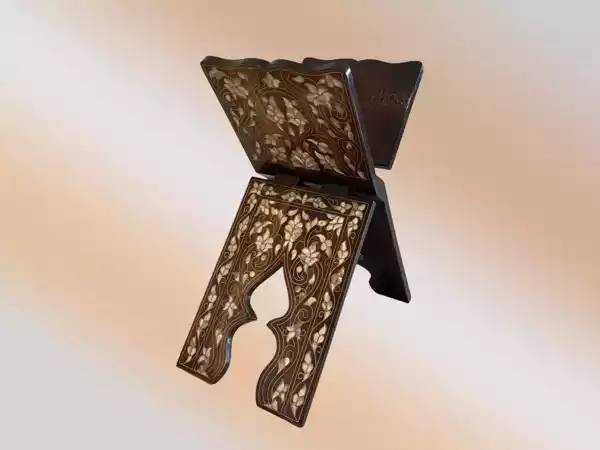 Large wooden Handcrafted Mother of Pearl Inlaid Quran stand islamic Muslim Gift.