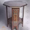 Handmade octagonal wooden damask mosaic table