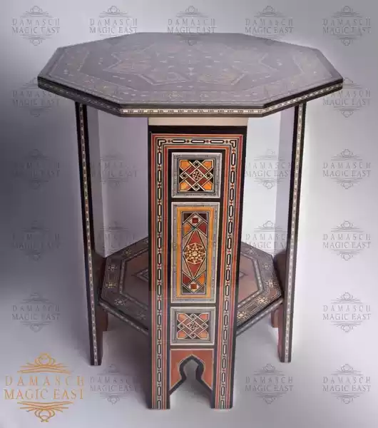3edit-17 Handmade octagonal wooden damask mosaic table
